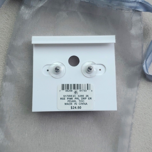 Nwt Charter Club Rose Pink Pearl Drop earring - Picture 2 of 3